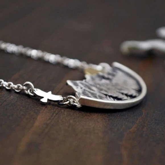 “Pursuit of Peace” Mountain Landscape Necklace - Picture 3 of 4